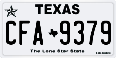 TX license plate CFA9379