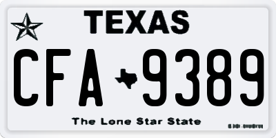 TX license plate CFA9389