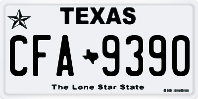 TX license plate CFA9390