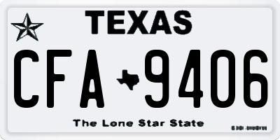 TX license plate CFA9406