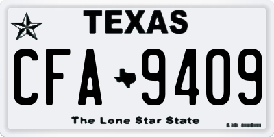 TX license plate CFA9409