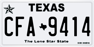 TX license plate CFA9414