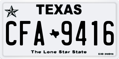 TX license plate CFA9416