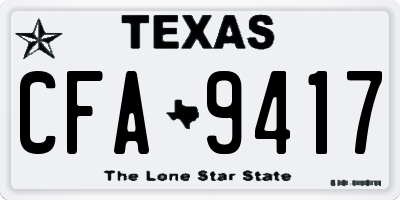 TX license plate CFA9417
