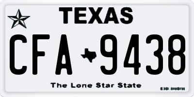 TX license plate CFA9438
