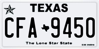 TX license plate CFA9450