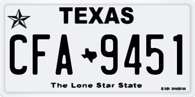 TX license plate CFA9451