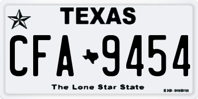 TX license plate CFA9454