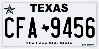 TX license plate CFA9456