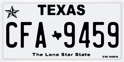 TX license plate CFA9459