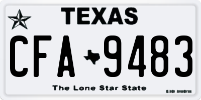 TX license plate CFA9483