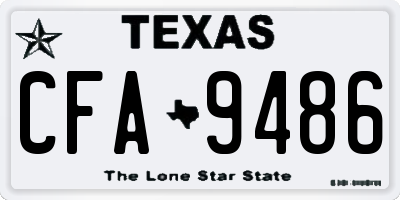 TX license plate CFA9486