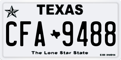 TX license plate CFA9488