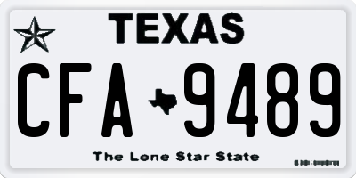 TX license plate CFA9489