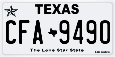 TX license plate CFA9490