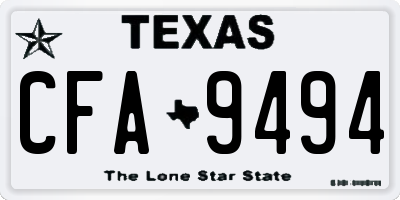TX license plate CFA9494