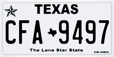 TX license plate CFA9497