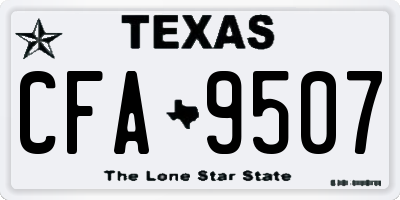 TX license plate CFA9507
