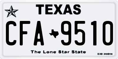 TX license plate CFA9510