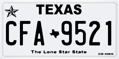 TX license plate CFA9521