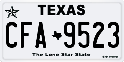 TX license plate CFA9523