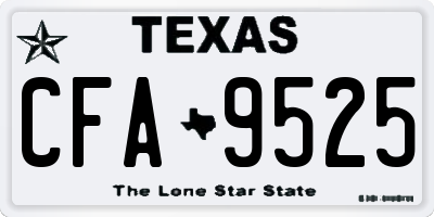 TX license plate CFA9525