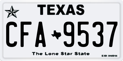 TX license plate CFA9537
