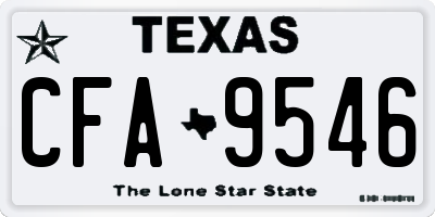 TX license plate CFA9546