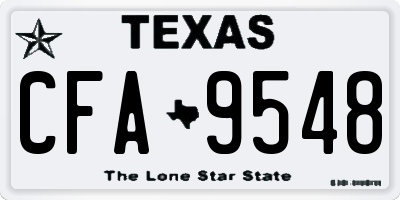 TX license plate CFA9548