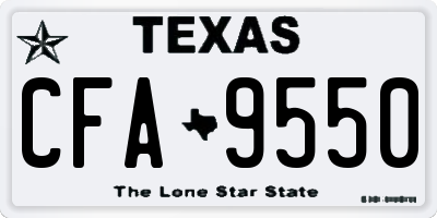 TX license plate CFA9550