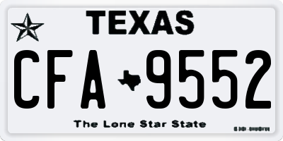TX license plate CFA9552