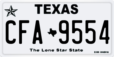 TX license plate CFA9554