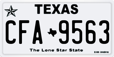 TX license plate CFA9563