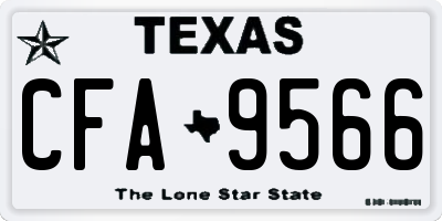 TX license plate CFA9566
