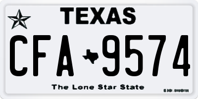 TX license plate CFA9574