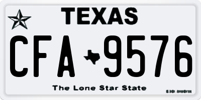 TX license plate CFA9576