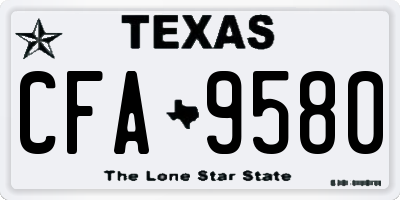 TX license plate CFA9580