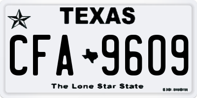 TX license plate CFA9609
