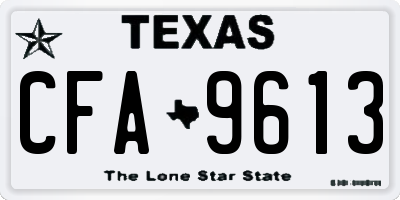 TX license plate CFA9613