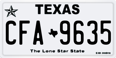 TX license plate CFA9635
