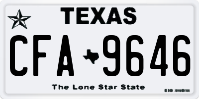 TX license plate CFA9646