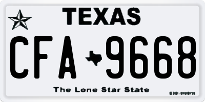 TX license plate CFA9668