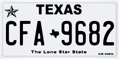TX license plate CFA9682
