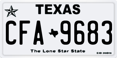 TX license plate CFA9683