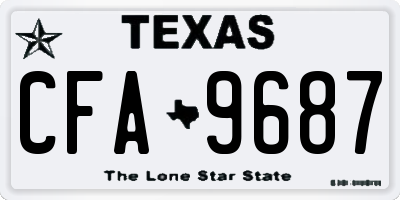 TX license plate CFA9687