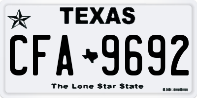 TX license plate CFA9692