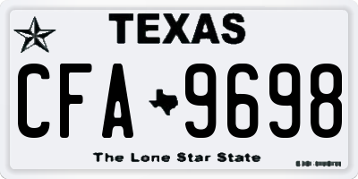 TX license plate CFA9698