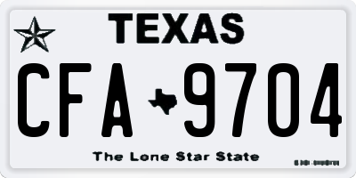 TX license plate CFA9704