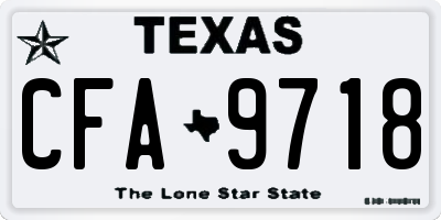TX license plate CFA9718
