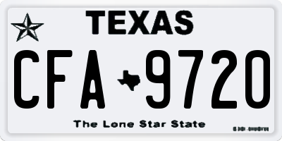 TX license plate CFA9720